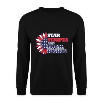 Rayures étoilées et égalité - Sweat-shirt Unisexe - noir - Devant - Alina (178cm) & Michal (187cm)