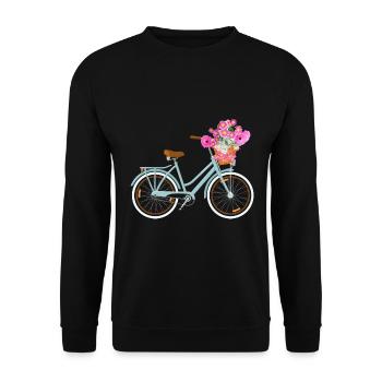 Floral Fleurs Dames Vélo Vélo Femmes - Sweat-shirt Unisexe - noir - Devant - Alina (178cm) & Michal (187cm)
