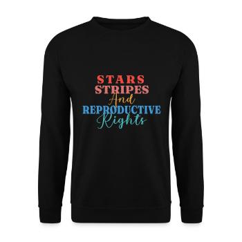 Star stripes and reproduction rights - Unisex Sweatshirt - black - Front - Alina (178cm) & Michal (187cm)
