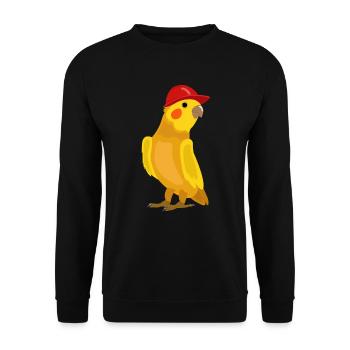 Travailleur de la construction perroquet perruque avec casque - Sweat-shirt Unisexe - noir - Devant - Alina (178cm) & Michal (187cm)