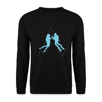 Scuba-Diving Paar - Unisex Pullover - Schwarz - Vorne - Alina (178cm) & Michal (187cm)