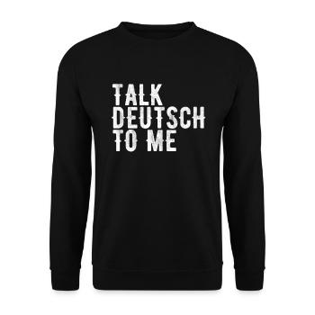 Talk to me German - Unisex Sweatshirt - black - Front - Alina (178cm) & Michal (187cm)