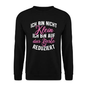 Ich bin nicht klein - Unisex Pullover - Schwarz - Vorne - Alina (178cm) & Michal (187cm)
