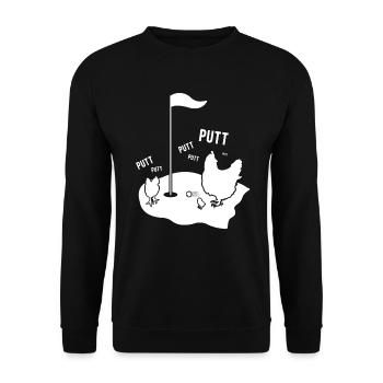 Poulets putten sur le terrain de golf - Sweat-shirt Unisexe - noir - Devant - Alina (178cm) & Michal (187cm)