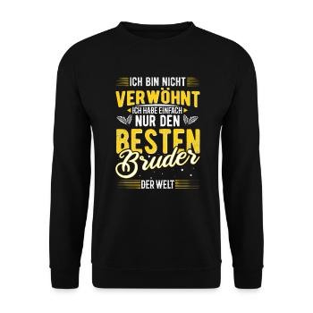 Ich habe den besten Bruder der Welt - Unisex Pullover - Schwarz - Vorne - Alina (178cm) & Michal (187cm)