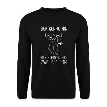 Donkey saying screw-up - Unisex Sweatshirt - black - Front - Alina (178cm) & Michal (187cm)