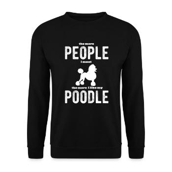 Caniche disant pour la dame caniche - Sweat-shirt Unisexe - noir - Devant - Alina (178cm) & Michal (187cm)
