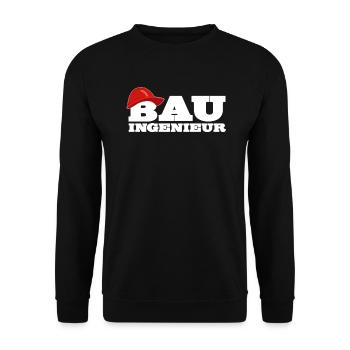 Bauingenieur Logo mit Schutzhelm - Unisex Pullover - Schwarz - Vorne - Alina (178cm) & Michal (187cm)