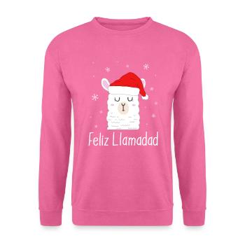 Feliz Navidad Lama Weihnachten - Unisex Pullover - Pink - Vorne
