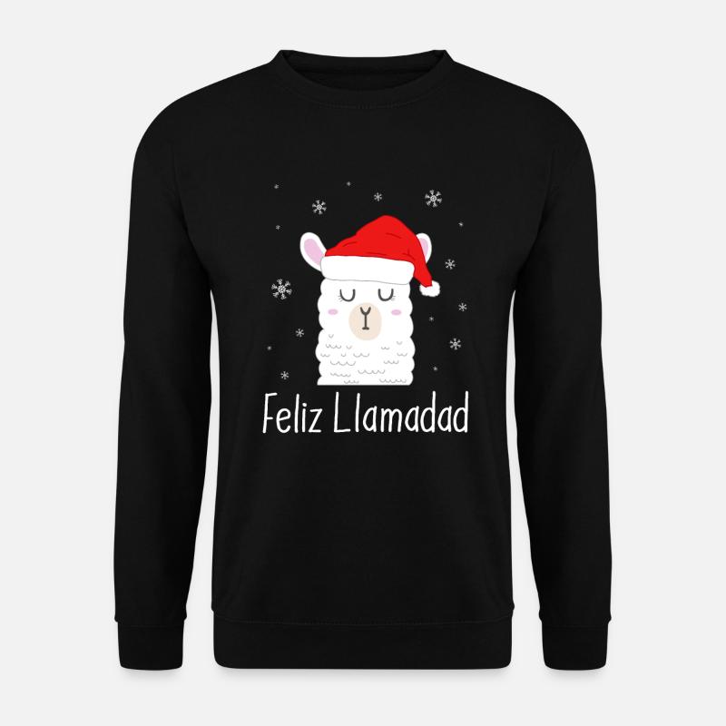 Feliz Navidad Lama Weihnachten - Unisex Pullover - Schwarz