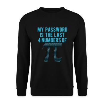 My password is the last 4 numbers of Pi - Sweat-shirt Unisexe - noir - Devant - Alina (178cm) & Michal (187cm)