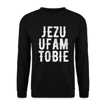 Jezu ufam Tobie - Unisex Sweatshirt - black - Front - Alina (178cm) & Michal (187cm)
