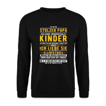 Stolzer Papa - Unisex Pullover - Schwarz - Vorne - Alina (178cm) & Michal (187cm)