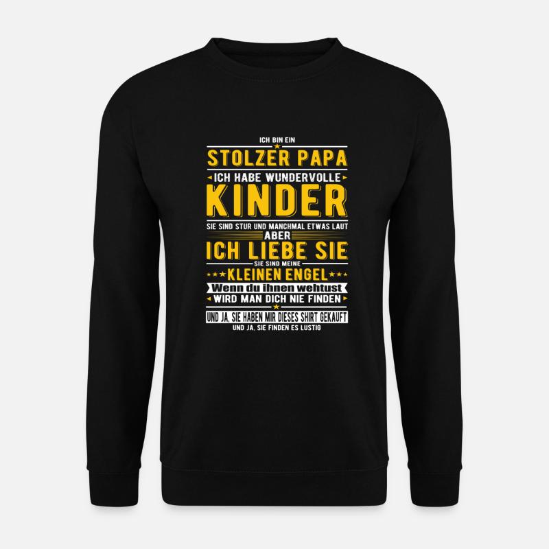 Stolzer Papa - Unisex Pullover - Schwarz