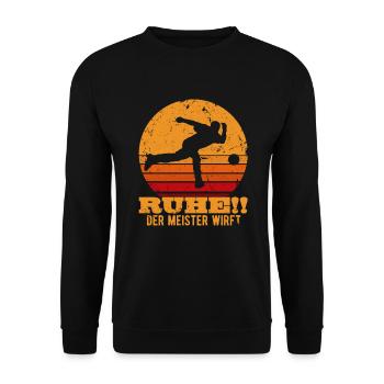 Bowling Ruhe der Meister wirft Spieler Wurf - Unisex Pullover - Schwarz - Vorne - Alina (178cm) & Michal (187cm)