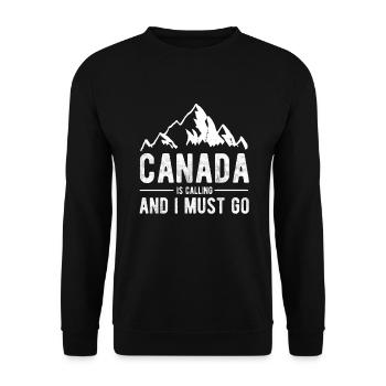Canada Is Calling - Unisex Sweatshirt - black - Front - Alina (178cm) & Michal (187cm)