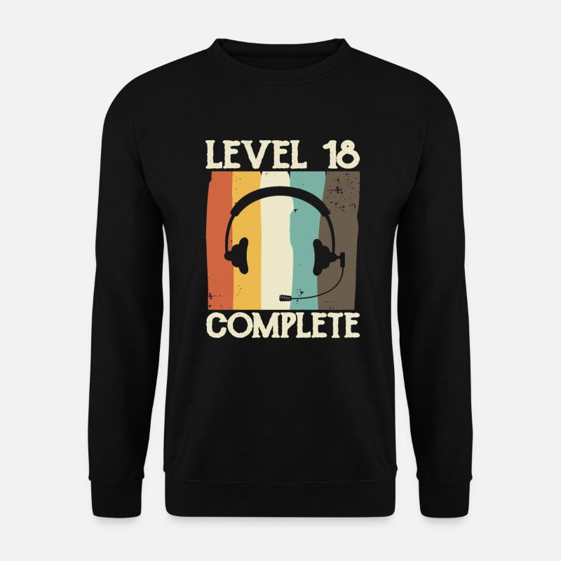 18. Geburtstag Gamer Level 18 Complete - Unisex Pullover - Schwarz