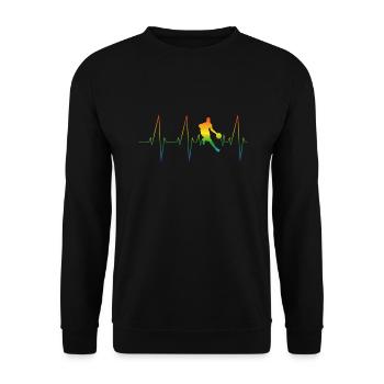 Basketball heartbeat rainbow - Unisex Sweatshirt - black - Front - Alina (178cm) & Michal (187cm)