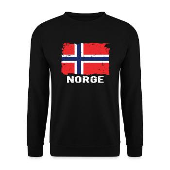 Norwegische Flagge Norwegen 2020 - Unisex Pullover - Schwarz - Vorne - Alina (178cm) & Michal (187cm)
