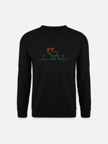 Elch Herzschlag Heartbeat - Unisex Pullover - Schwarz
