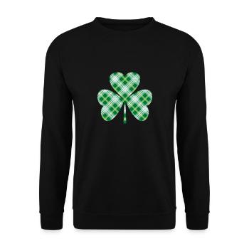 St. Patrick's Irish Tartan Kleeblatt - Unisex Pullover - Schwarz - Vorne - Alina (178cm) & Michal (187cm)