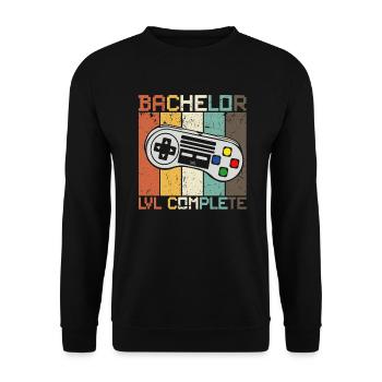 Bachelor Abschluss Studium Studenten Geschenk - Unisex Pullover - Schwarz - Vorne - Alina (178cm) & Michal (187cm)