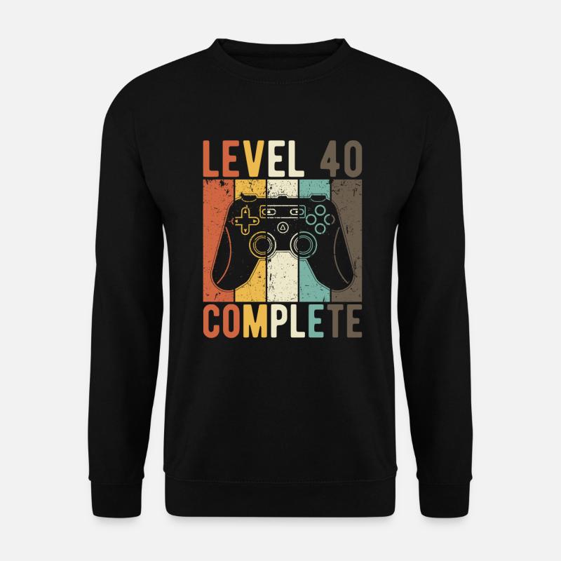 40. Geburtstag Retro Gamer Level 40 Complete - Unisex Pullover - Schwarz