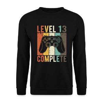 13th birthday boy gamer gift - Unisex Sweatshirt - black - Front - Alina (178cm) & Michal (187cm)