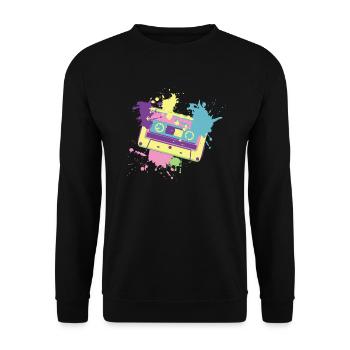 90s retro cassette - Unisex Sweatshirt - black - Front - Alina (178cm) & Michal (187cm)