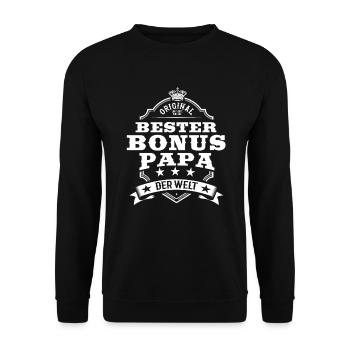 Bester Bonus Papa 2020 Vintage - Unisex Pullover - Schwarz - Vorne - Alina (178cm) & Michal (187cm)
