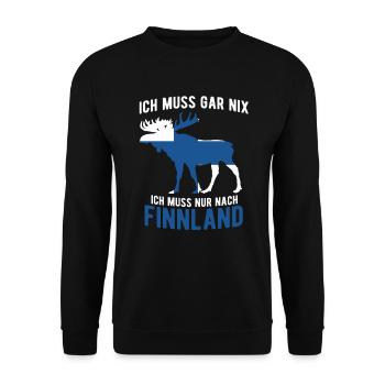 Ich Muss Nur Nach Finnland - Unisex Pullover - Schwarz - Vorne - Alina (178cm) & Michal (187cm)