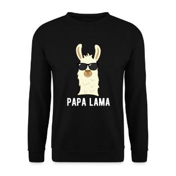 Papa Lama | Funny Father's Day gift - Unisex Sweatshirt - black - Front - Alina (178cm) & Michal (187cm)