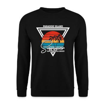Paradise Island Sommer Santa Monica Beach - Unisex Pullover - Schwarz - Vorne - Alina (178cm) & Michal (187cm)