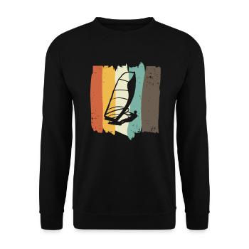 Retro windurfer on surfboard water sports - Unisex Sweatshirt - black - Front - Alina (178cm) & Michal (187cm)