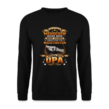 Die Meisten Menschen Nennen Mich Opa - Unisex Pullover - Schwarz - Vorne - Alina (178cm) & Michal (187cm)