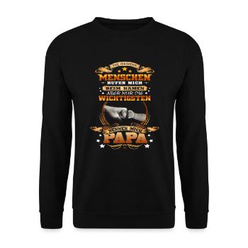 Die Meisten Menschen Nennen Mich Papa - Unisex Pullover - Schwarz - Vorne - Alina (178cm) & Michal (187cm)