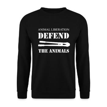 Animal Liberation Defend The Animals animal rights activist - Unisex Sweatshirt - black - Front - Alina (178cm) & Michal (187cm)