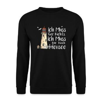 Ich Muss Nur Nach Hiddensee Urlaub Ostsee - Unisex Pullover - Schwarz - Vorne - Alina (178cm) & Michal (187cm)
