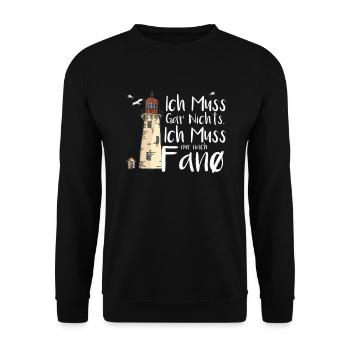 Dänemark Urlaub Skandinavien Spruch Fanö - Unisex Pullover - Schwarz - Vorne - Alina (178cm) & Michal (187cm)