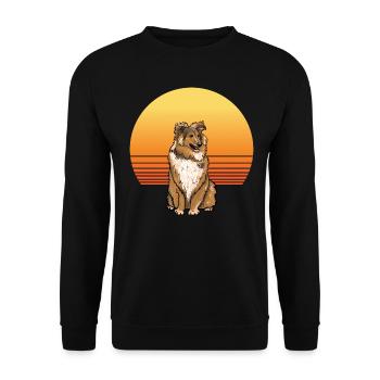 Sheltie Sun - Unisex Pullover - Schwarz - Vorne - Alina (178cm) & Michal (187cm)