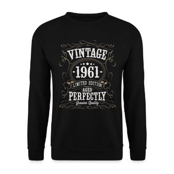 Born in 1961 Legends 1961 Vintage - Unisex Sweatshirt - black - Front - Alina (178cm) & Michal (187cm)