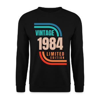 Jahrgang 1984 limitierte Auflage - Unisex Pullover - Schwarz - Vorne - Alina (178cm) & Michal (187cm)