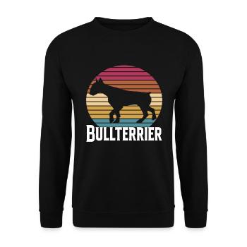 Bullterrier Hund - Unisex Pullover - Schwarz - Vorne - Alina (178cm) & Michal (187cm)