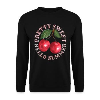 Cherry, Cherry-Fruit Cherry-Cherry Summer Saying - Unisex Sweatshirt - black - Front - Alina (178cm) & Michal (187cm)