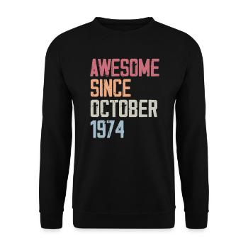 Bogosse geboren im Oktober 1974 - Fête d'anniversair - Unisex Pullover - Schwarz - Vorne - Alina (178cm) & Michal (187cm)