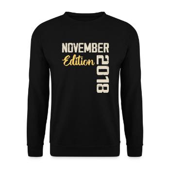 Born in November 2018 - Edition 2018 - Unisex Sweatshirt - black - Front - Alina (178cm) & Michal (187cm)
