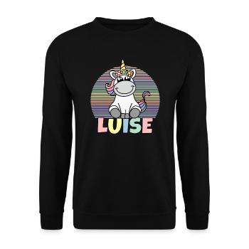 Luise Unicorn Name - Unisex Sweatshirt - black - Front - Alina (178cm) & Michal (187cm)