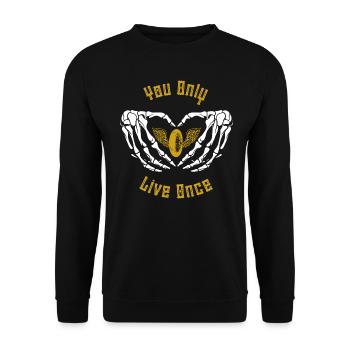 You Only Live Once - Pneu de moto - Sweat-shirt Unisexe - noir - Devant - Alina (178cm) & Michal (187cm)