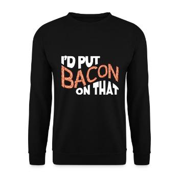 I'd put bacon on the funny bacon lover - Unisex Sweatshirt - black - Front - Alina (178cm) & Michal (187cm)