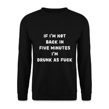 If i'm not back in five minutes just wait longer - Unisex Pullover - Schwarz - Vorne - Alina (178cm) & Michal (187cm)